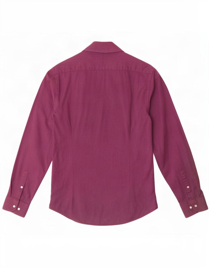 French Connection Camisa para hombre Talla 15 Algodón con manchas moradas medianas
