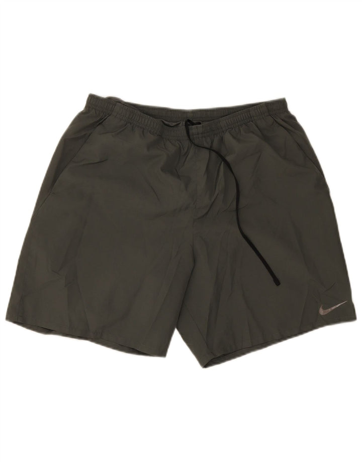 Nike - Pantalones cortos deportivos Dri Fit para hombre, poliéster verde grande
