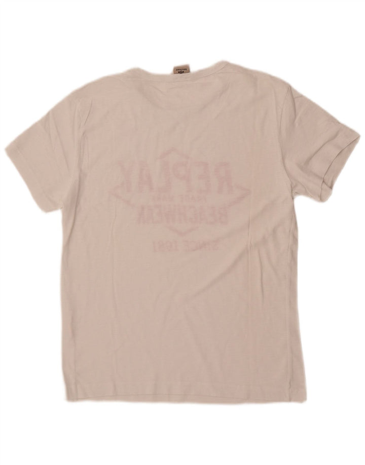 Replay Camiseta gráfica para hombre Top Small White