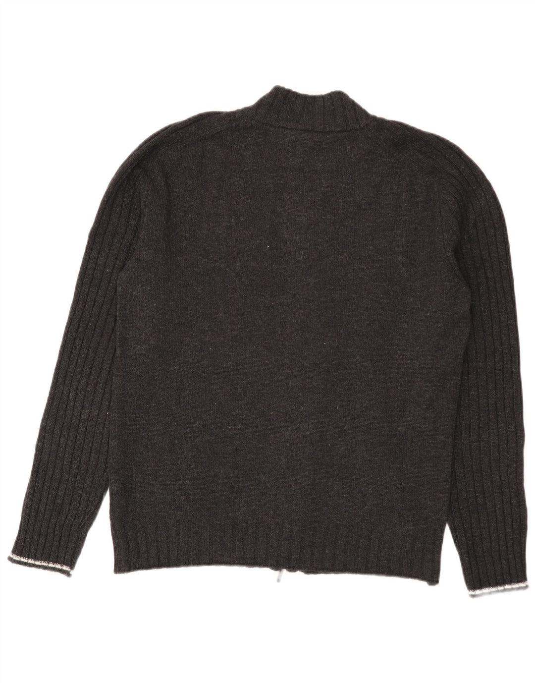 Harmont & Blaine Hombre Cárdigan Con Cremallera Completa De Lana Gris Color Block Grande