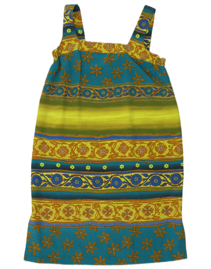 Vintage mujer Sundress Reino Unido 14 medio multicolor floral