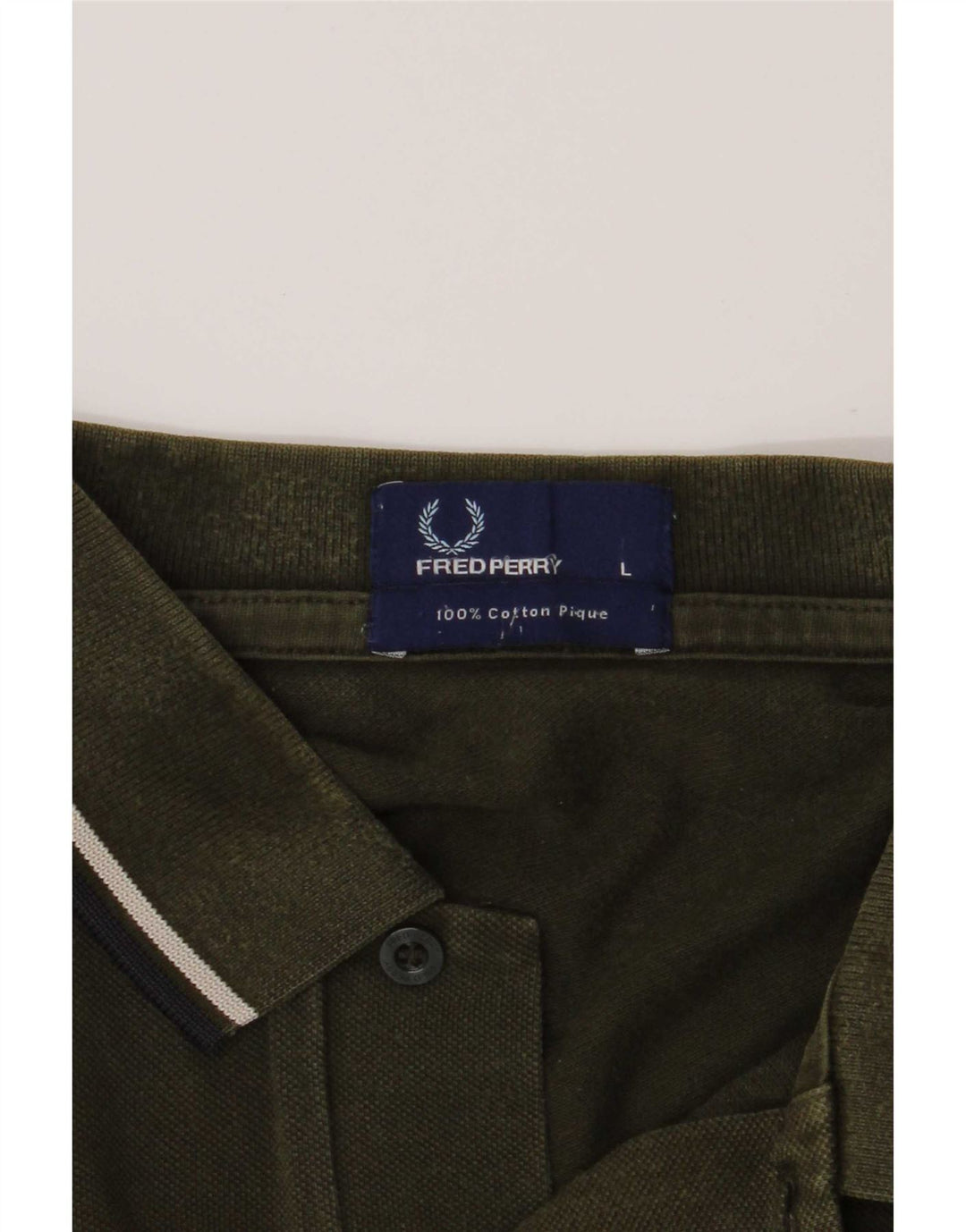 Fred Perry Polo Para Hombre De Algodón A Rayas Caqui Grande