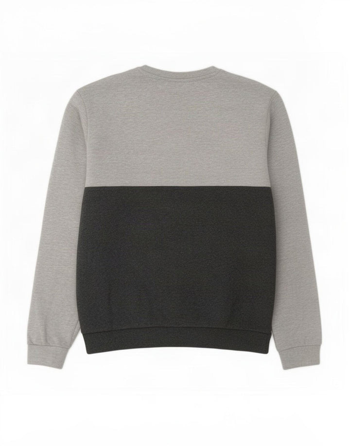 Fila Hombre Sudadera Jumper Grande Gris Colorblock Algodón