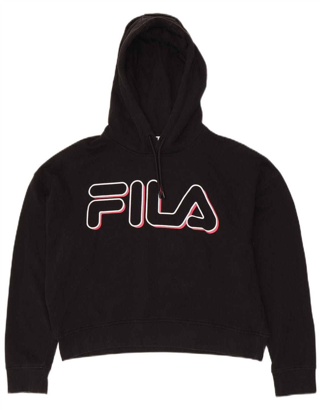 FILA Jersey con capucha y gráfico de corte extragrande para mujer UK 6 XS Negro