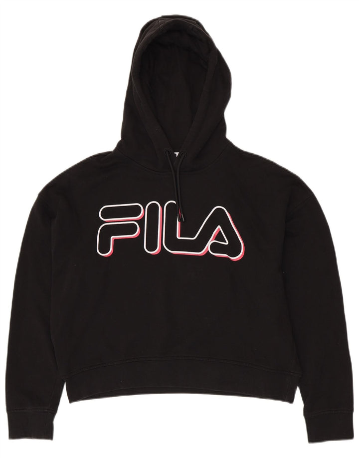 FILA Jersey con capucha y gráfico de corte extragrande para mujer UK 6 XS Negro