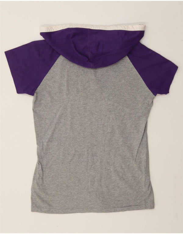 Nike Camiseta gráfica con capucha para mujer UK 12/14 Gris medio Colorblock