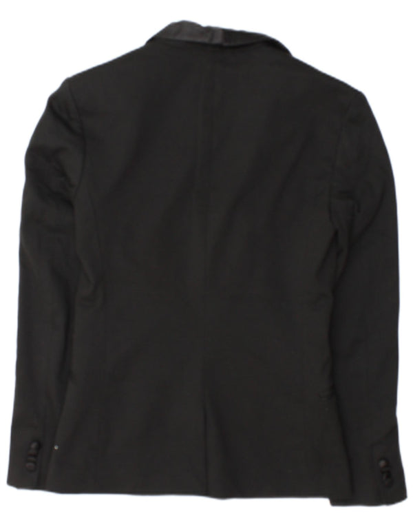 Zara Chaqueta tipo blazer con 1 botón para hombre UK 36 Small Poliéster negro