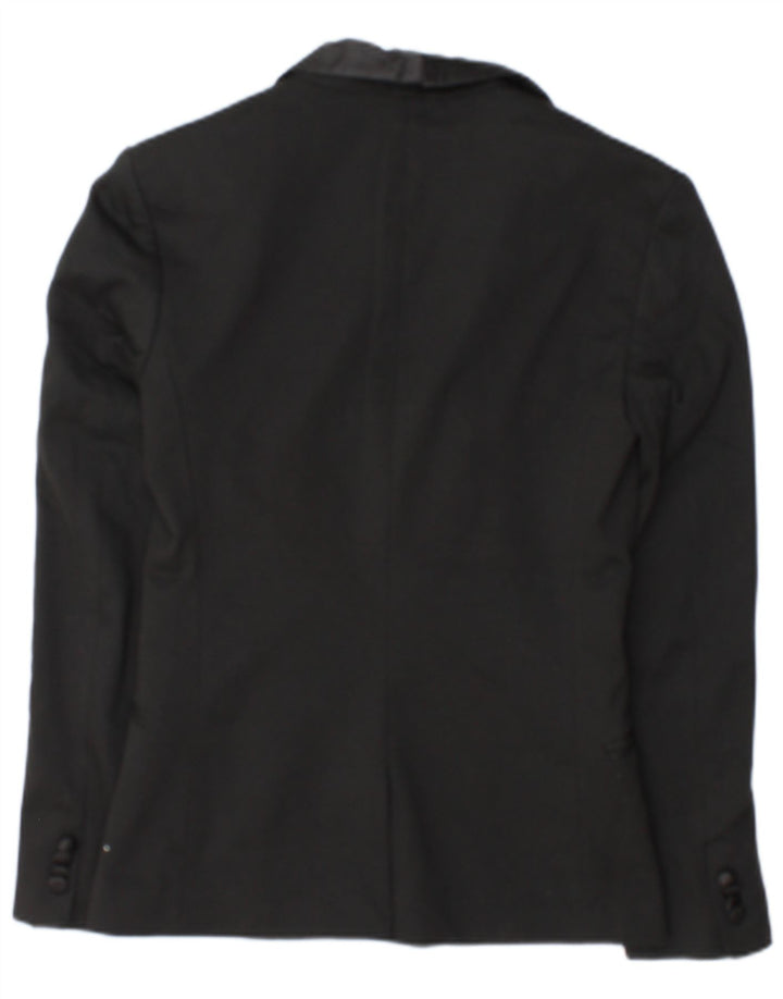 Zara Chaqueta tipo blazer con 1 botón para hombre UK 36 Small Poliéster negro