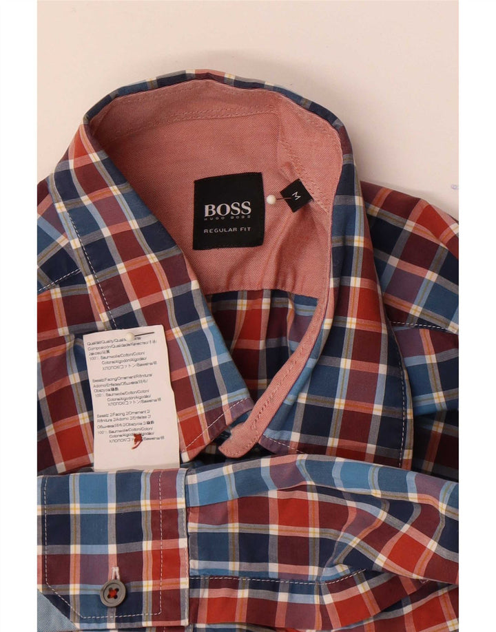 Camisa Hugo Boss Hombre Regular Fit Algodón A Cuadros Azul Medio