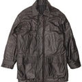 Abrigo de cuero vintage para hombre IT 48 Cuero negro medio