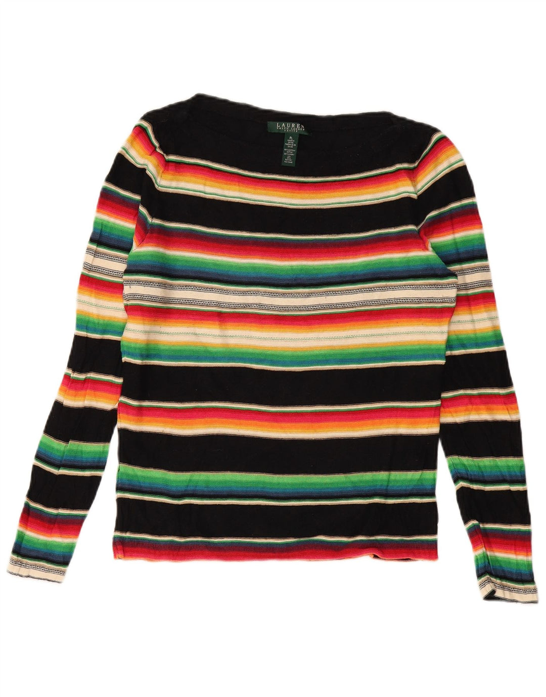 RALPH LAUREN Suéter tipo jersey con cuello barco para mujer Reino Unido 40 Grande Multicolor