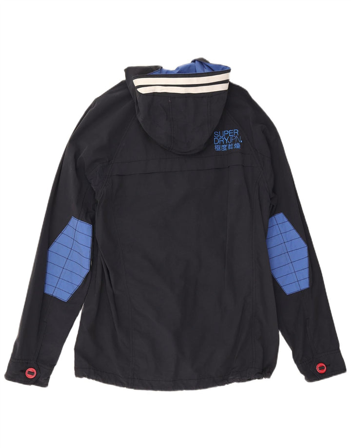 SUPERDRY Chaqueta de lona con capucha para hombre UK 38 Medium Azul marino Colorblock