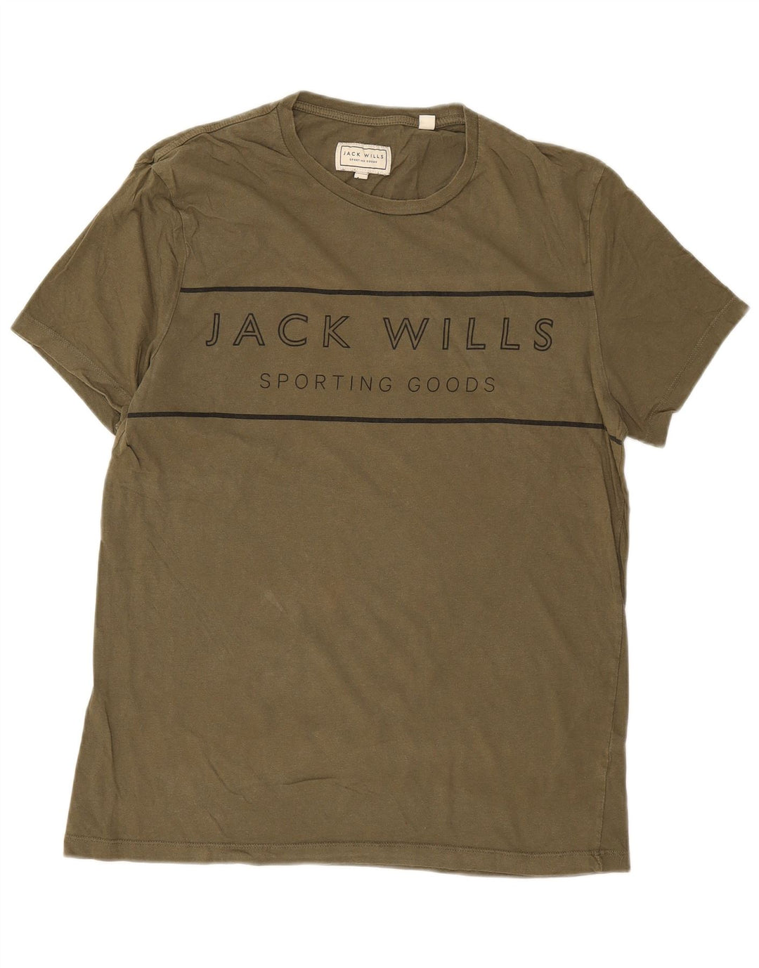 Jack Wills Camiseta gráfica para hombre Top Medium Khaki Cotton