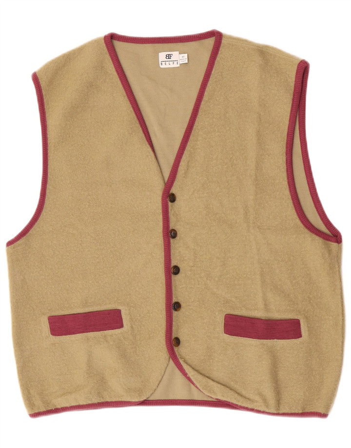 Belfe Hombre Chaleco De Lana Color Block Caqui Medio