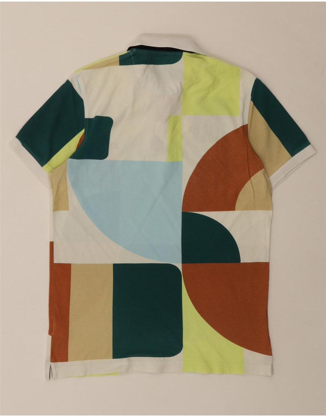 SUN68 Polo para hombre pequeño de algodón con bloques de color multicolor