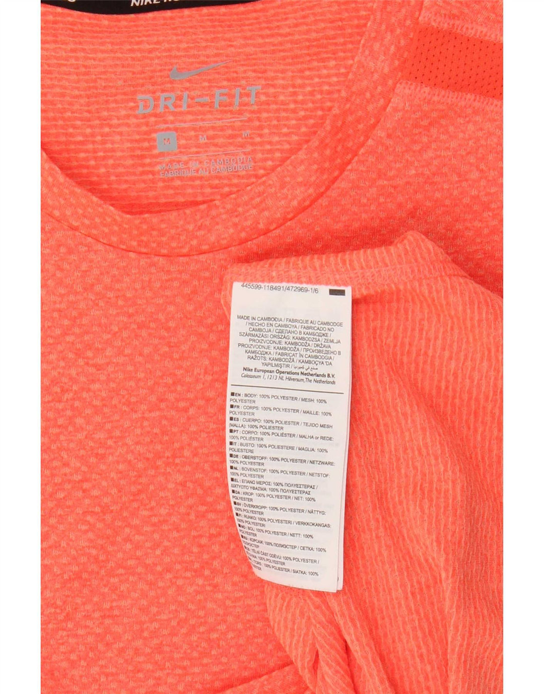 Camiseta Nike Dri Fit para hombre Top Naranja medio Poliéster