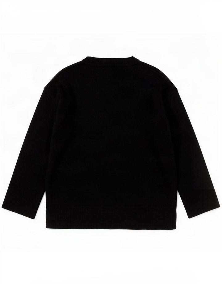 Massimo Dutti Jersey con Cuello en V para Mujer UK 40 Small Lana Negra