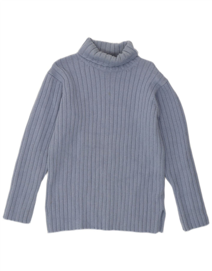 JIGSAW Suéter tipo jersey con cuello vuelto para mujer Reino Unido 14 Lana azul medio