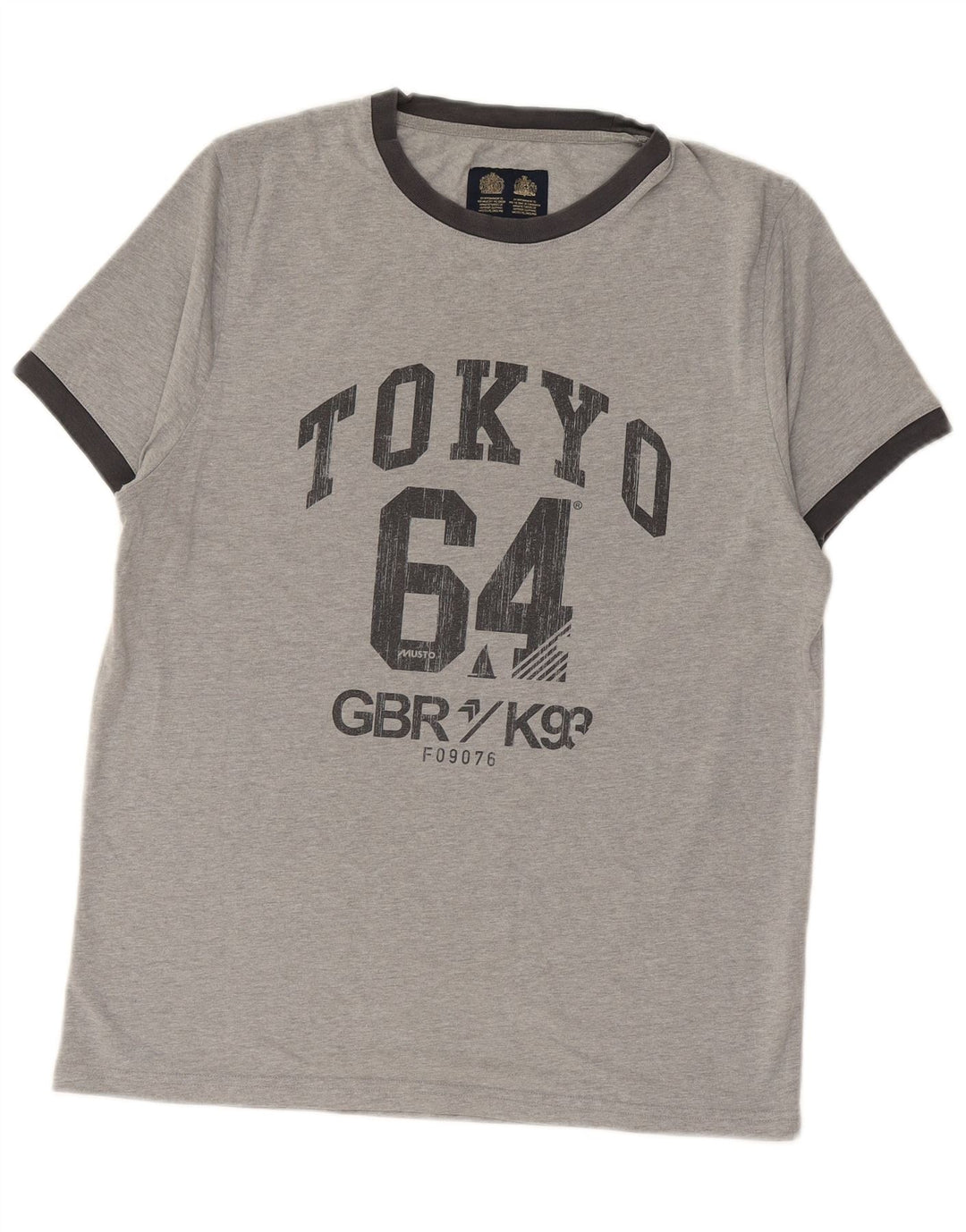 MUSTO Camiseta gráfica para hombre Top gris medio moteado