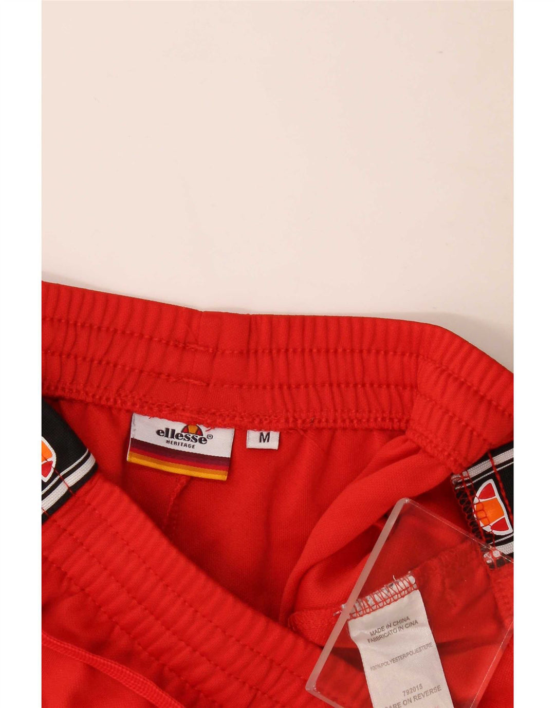 Ellesse Hombre Pantalones De Chándal Gráfico Poliéster Color Block Rojo Medio