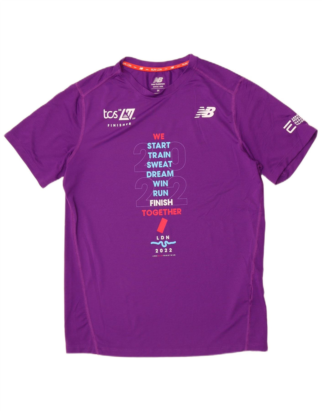 New Balance Hombre Camiseta Gráfica Top Poliéster Morado Medio
