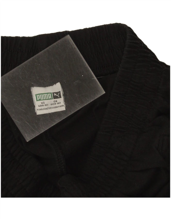 Puma Pantalones cortos deportivos gráficos para niños 14-15 años, grande, negro