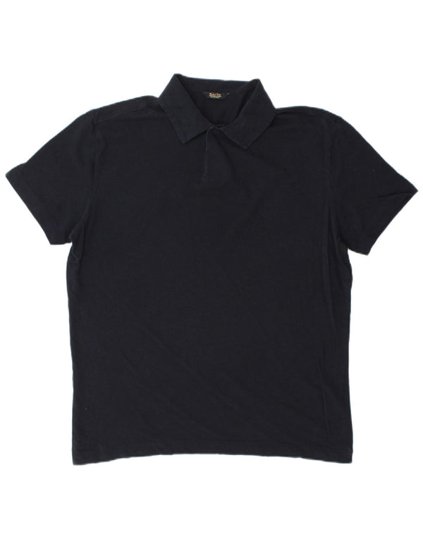 Polo Massimo Dutti Hombre Algodón Azul Marino Medio