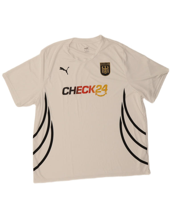 Puma Camiseta gráfica Deutshland para hombre Top 3XL Poliéster blanco