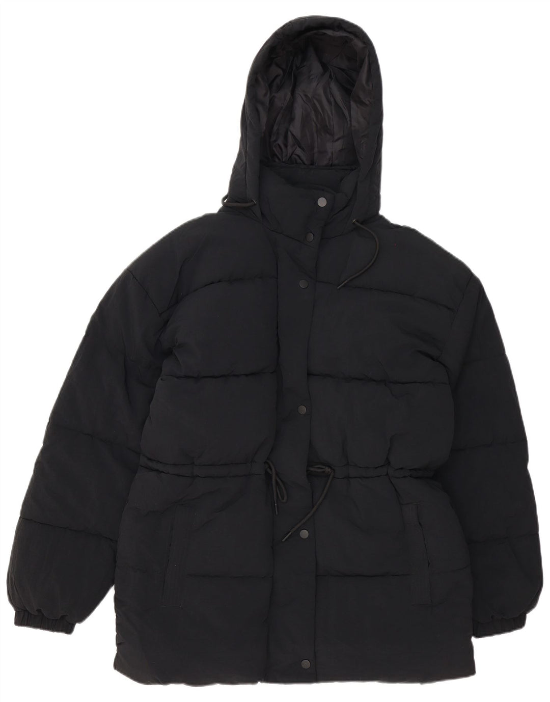 Topshop Chaqueta acolchada extragrande con capucha para mujer UK 8 Small Poliéster negro