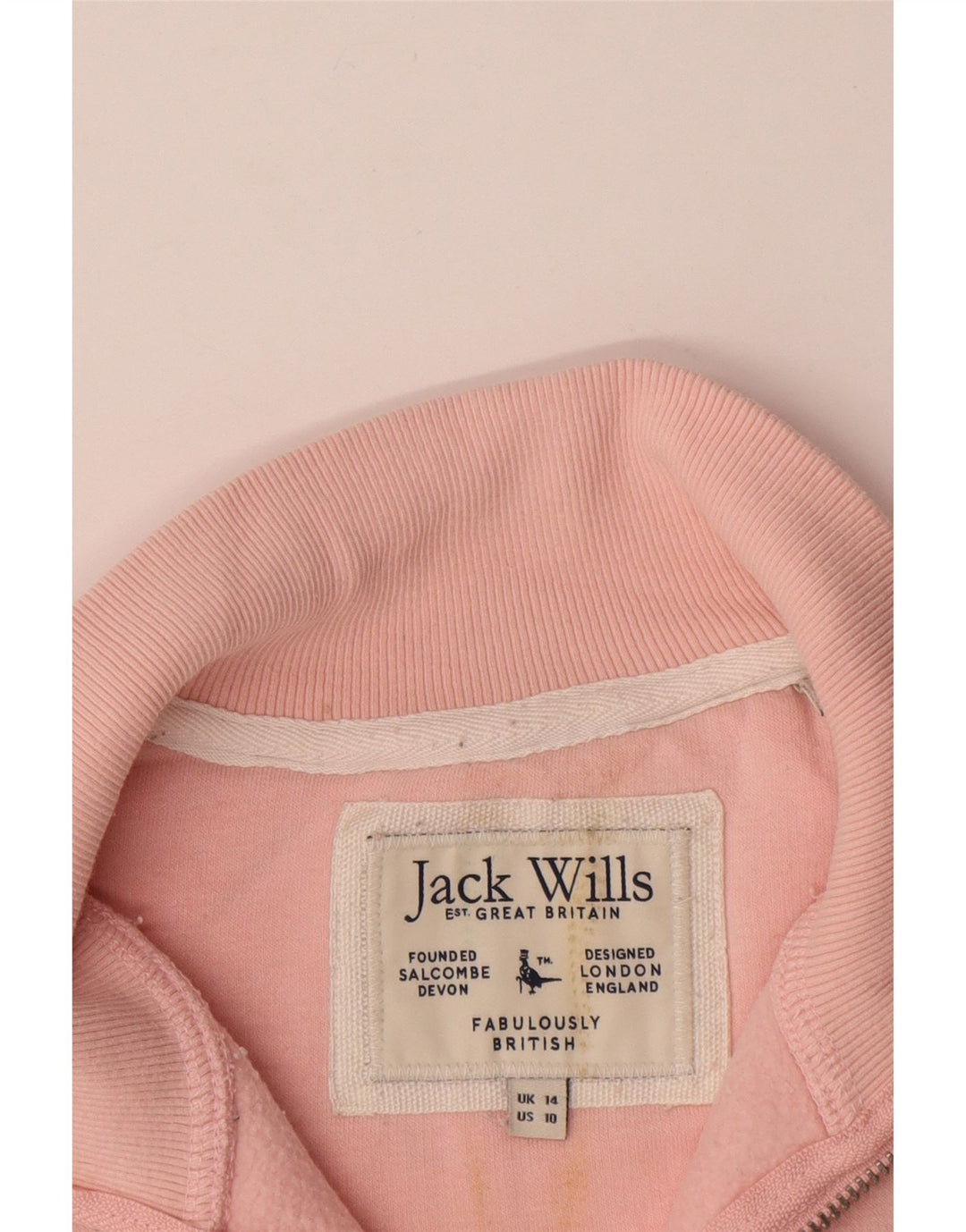 Jack Wills Sudadera con gráfico extragrande para mujer, talla 40, color rosa