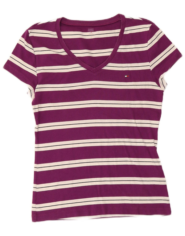 Tommy Hilfiger Camiseta para Mujer Top UK 40 Grande Algodón a Rayas Morado