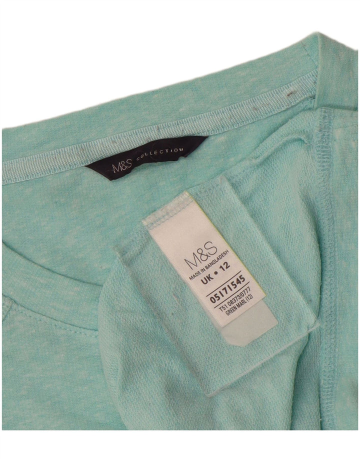 MARKS & SPENCER Sudadera para mujer Jumper UK 12 Algodón moteado azul medio