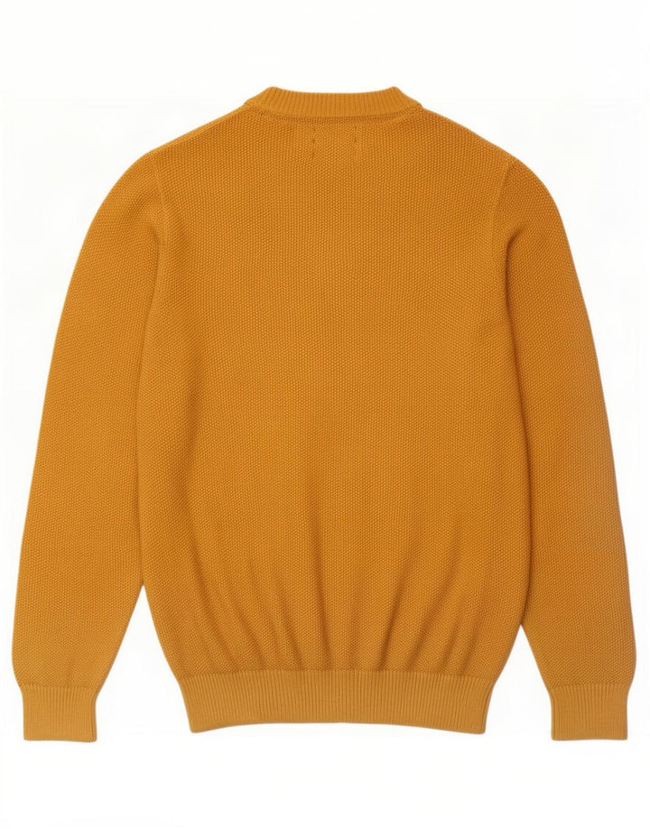 Marks & Spencer Jersey de cuello redondo azul Harbor para hombre Amarillo mediano