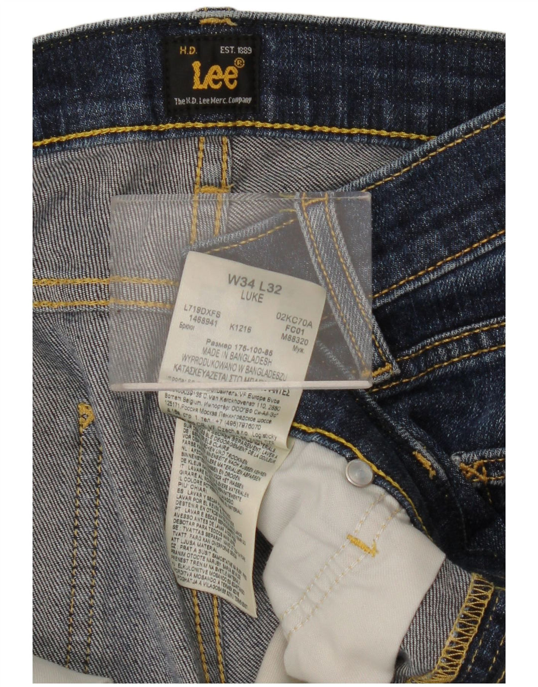 Vaqueros Lee Luke Slim para Mujer W34 L32 Algodón Azul