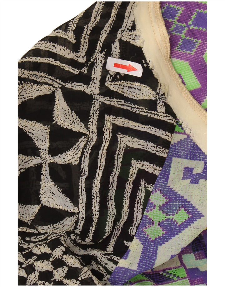 Desigual Blusa para mujer Top UK 44 Medio Multicolor Patchwork Poliéster