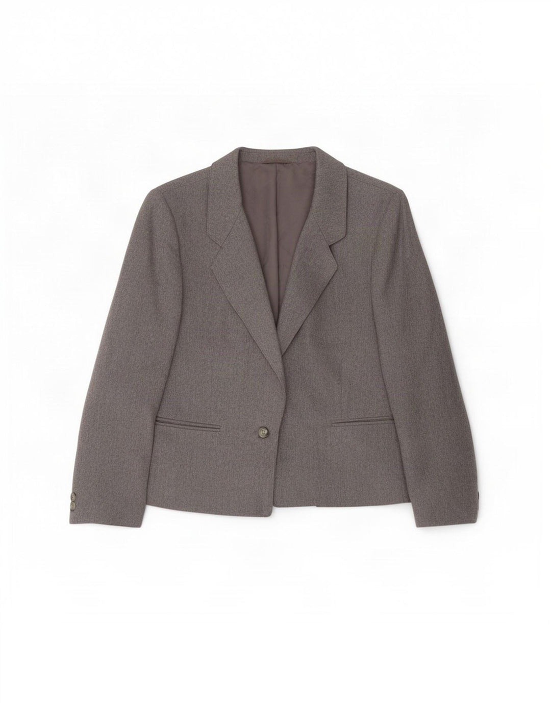 St Michael Chaqueta Blazer de 1 Botón para Mujer UK 44 Grande Lana Gris