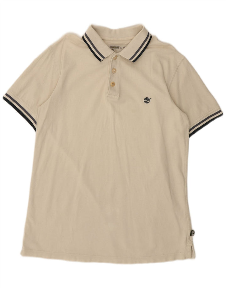Timberland Polo Regular Fit para Hombre Algodón Blanco Roto Mediano