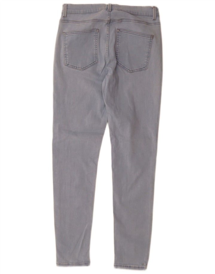 French Connection Vaqueros ajustados para mujer UK 12 Medium W28 L28 Algodón azul