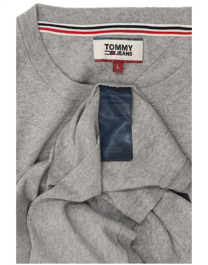 TOMMY HILFIGER Camiseta gráfica para hombre Top grande de algodón gris