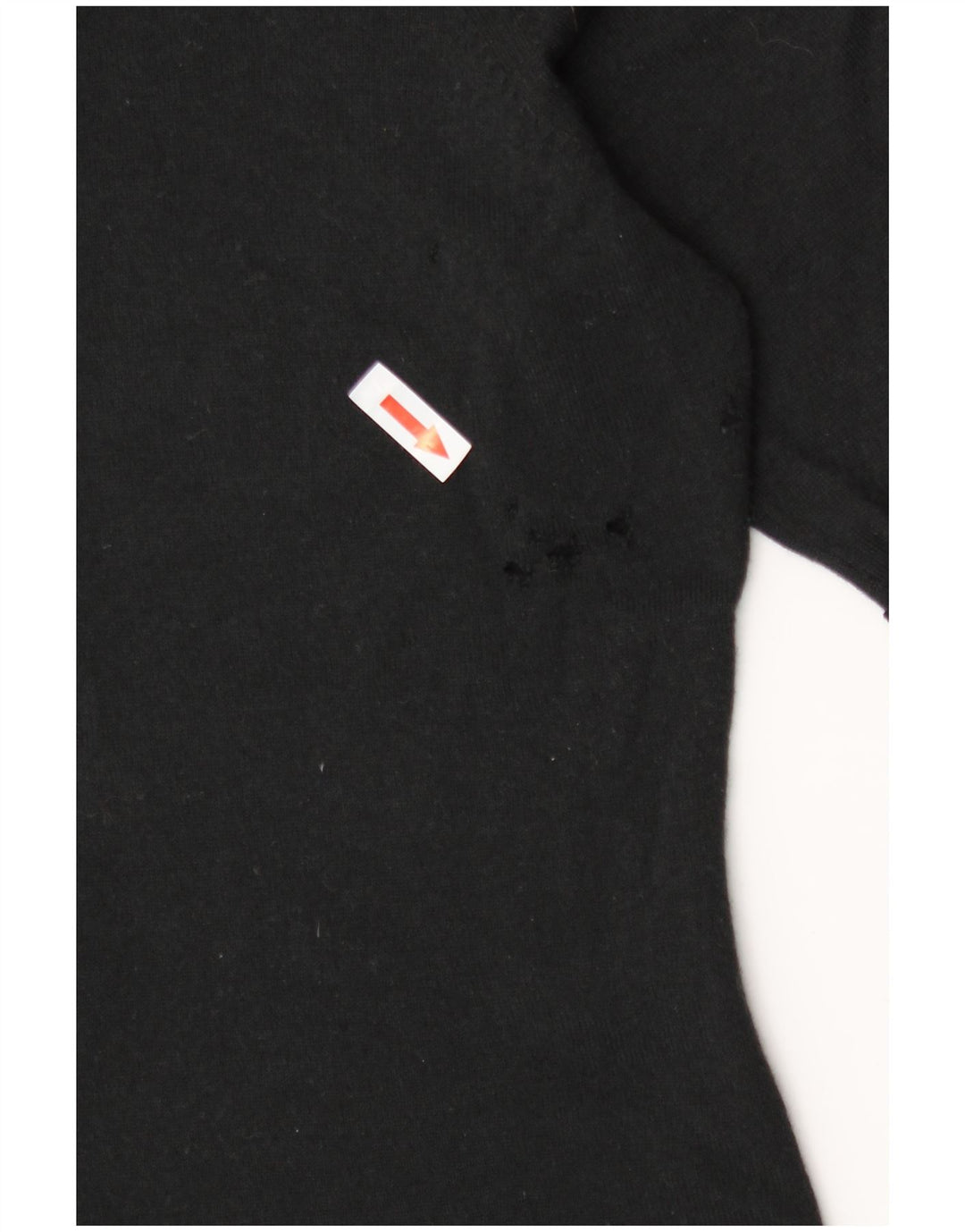 Hugo Boss Suéter tipo jersey con cuello redondo y volantes en la parte delantera para mujer UK 8 Small Negro