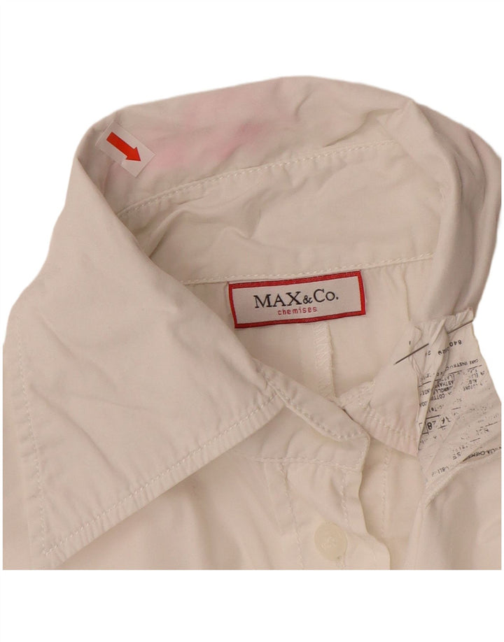 Max & Co. Camisa Chemises para mujer Reino Unido 42 Algodón blanco mediano