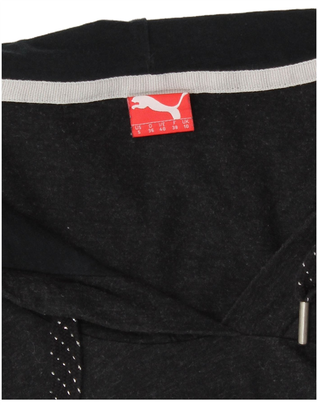Puma Camiseta extragrande con capucha para mujer, manga larga, talla 10, color gris