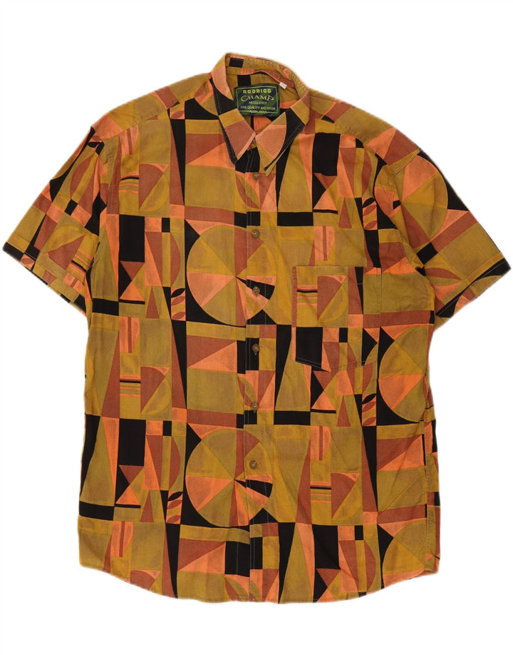 RODRIGO Camisa Manga Corta Hombre Talla 41/42 Grande Multicolor Geométrico