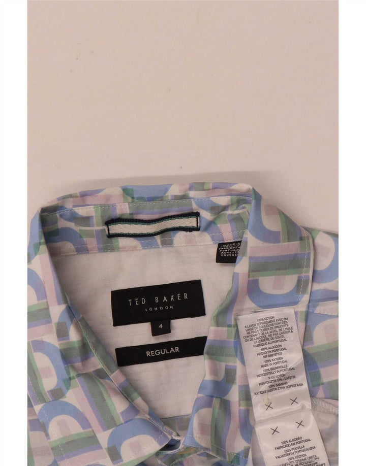 Ted Baker Camisa de manga corta para hombre Talla 4 Grande Multicolor Geométrico