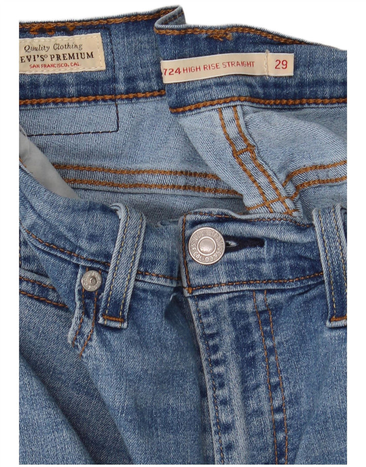Levi's Mujer 724 Vaqueros Rectos De Tiro Alto W29 L30 Azul