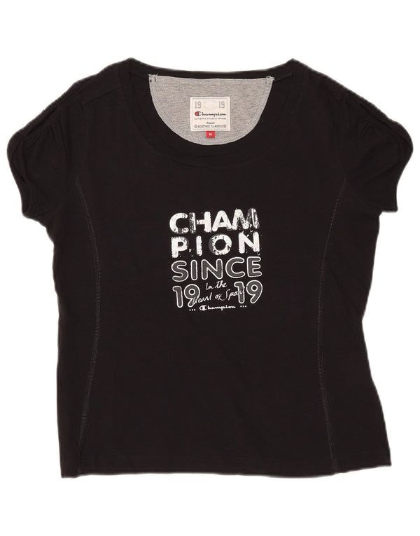 CHAMPION Camiseta con gráfico Heritage Classics para mujer UK 40 M Negro