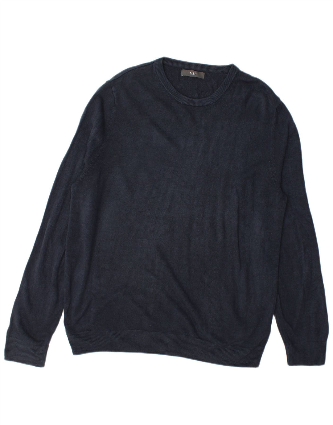 Marks & Spencer - Jersey de cuello redondo para hombre, talla grande, acrílico azul marino