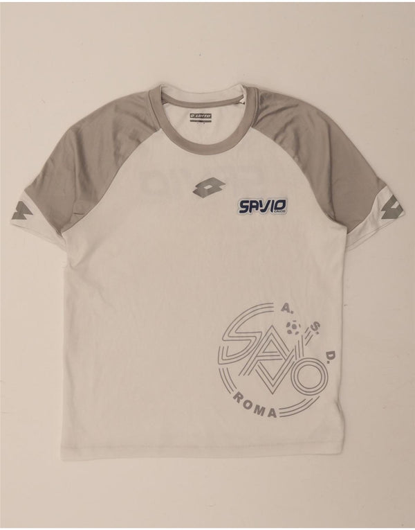 LOTTO Hombre Camiseta Gráfica Top Medium Blanco Colorblock Poliéster