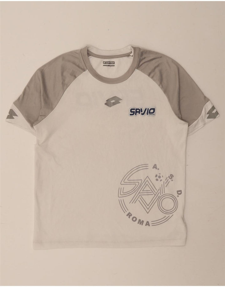 LOTTO Hombre Camiseta Gráfica Top Medium Blanco Colorblock Poliéster