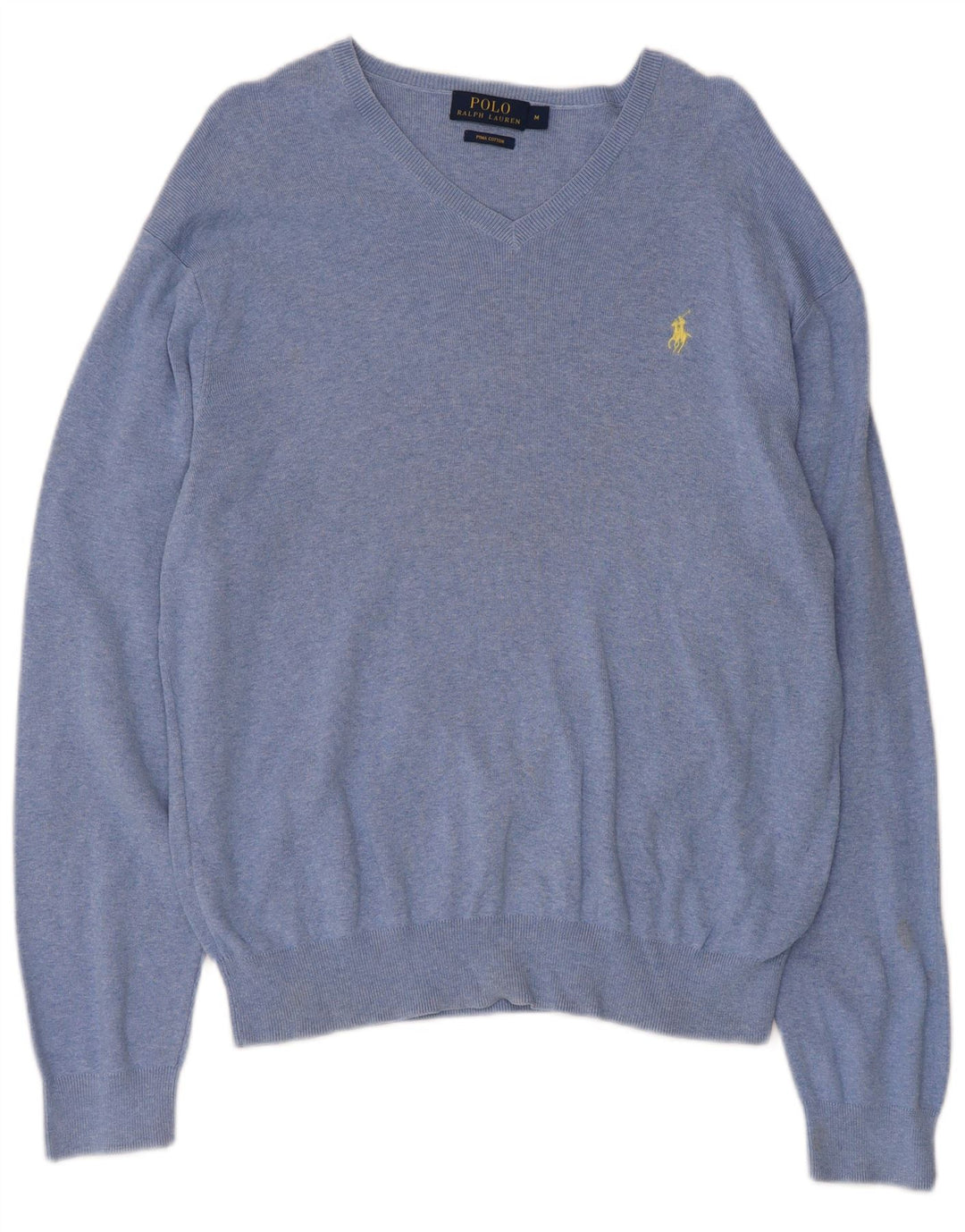 Polo Ralph Lauren - Jersey con cuello en V para hombre, color azul medio